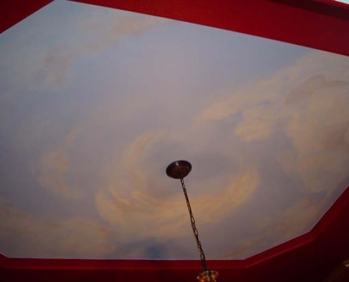cloud ceiling murals Cloudscape on Inset Ceiling Dining Room Sammamish Gig Harbor Interior Designer Mural art