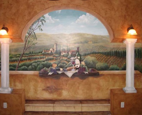 wine cellar murals Vineyard Wine Mural Seattle