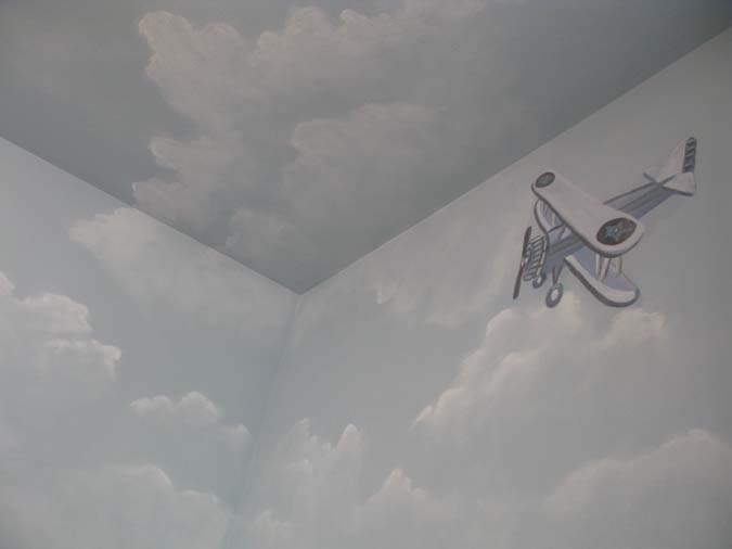 Cloud Ceiling Murals And Painted Phrases Paradise Studios